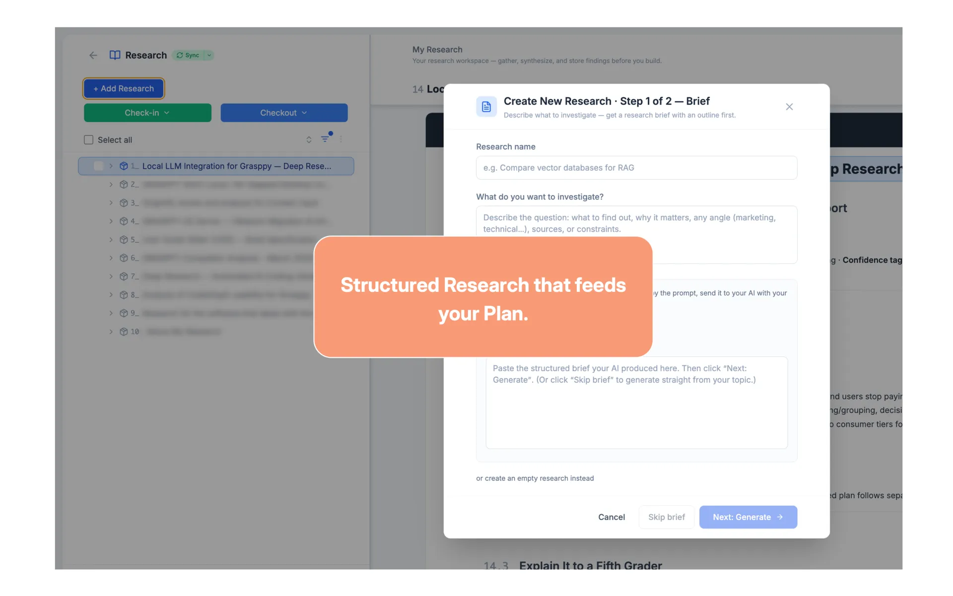 Add focused research