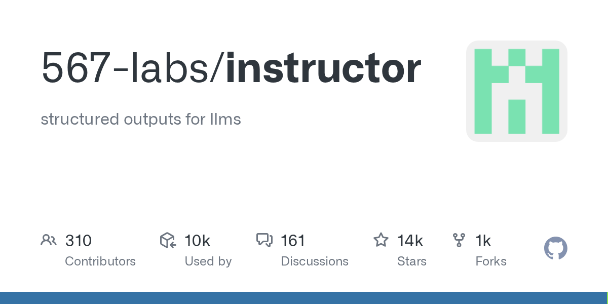567-labs/instructor: GitHub preview card