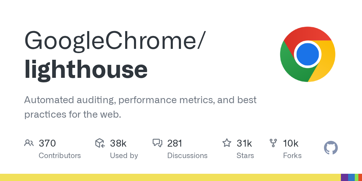 GoogleChrome/lighthouse: GitHub preview card