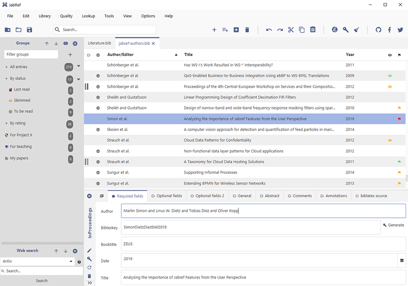 JabRef/jabref: Screenshot 1