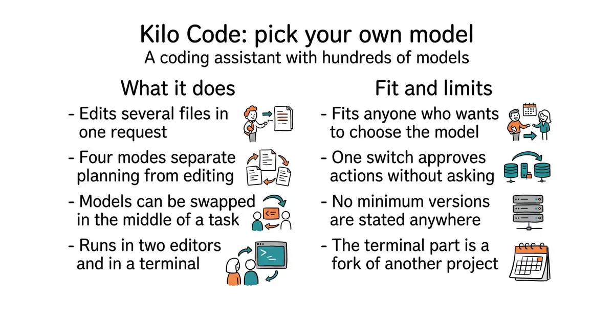 Kilo Code: pick your own model. A coding assistant with hundreds of models.