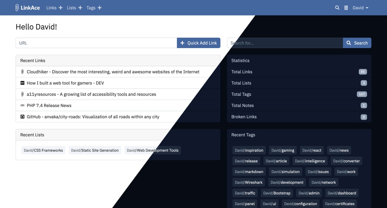 Kovah/LinkAce: Screenshot 1