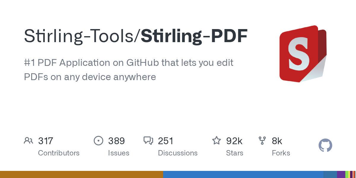 Stirling-Tools/Stirling-PDF: GitHub preview card