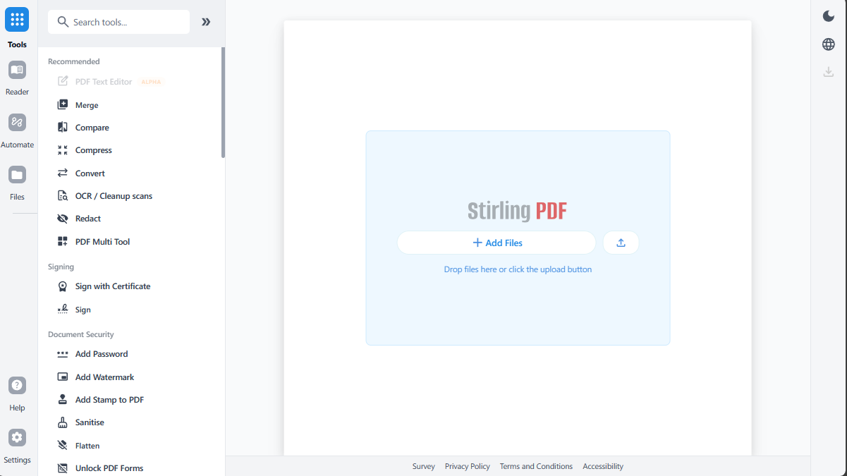 Stirling-Tools/Stirling-PDF: Screenshot 1