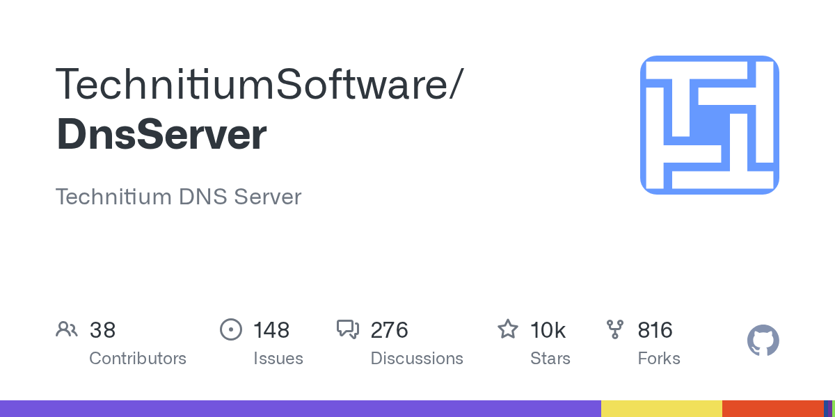 TechnitiumSoftware/DnsServer: GitHub preview card