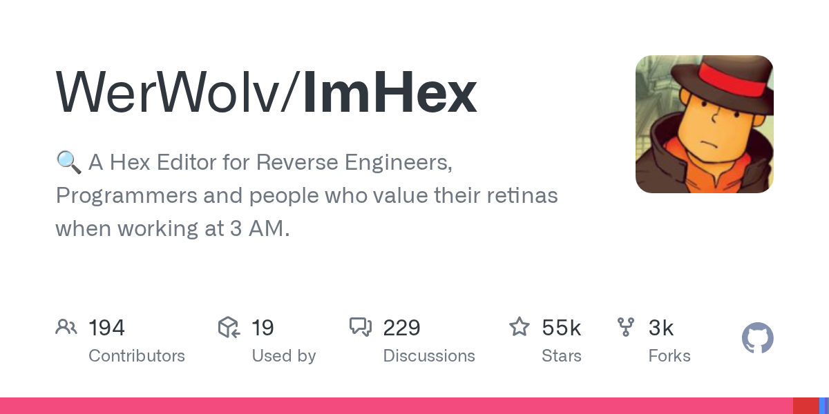 WerWolv/ImHex: GitHub preview card