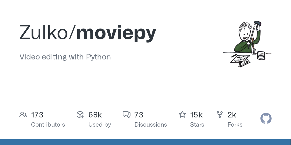 Zulko/moviepy: GitHub preview card