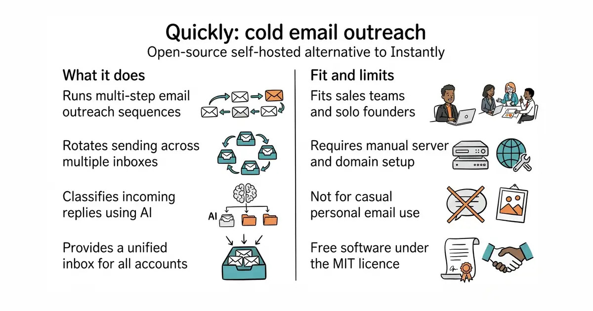 Quickly: cold email outreach. Open-source self-hosted alternative to Instantly.