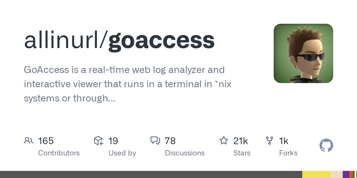allinurl/goaccess: GitHub preview card