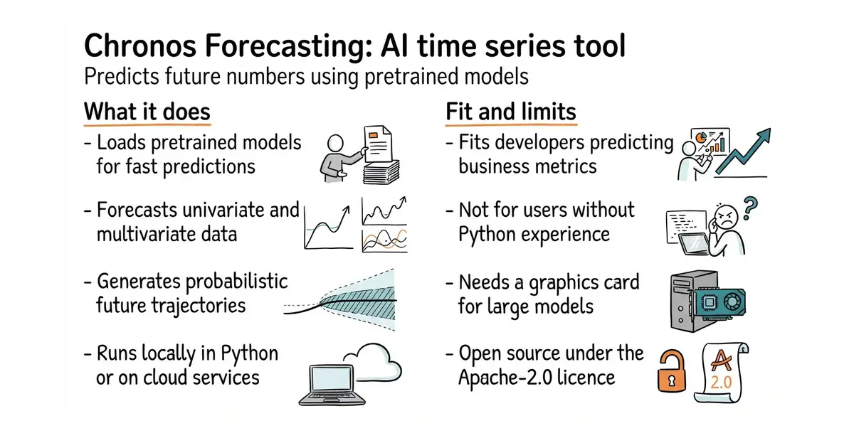 Chronos Forecasting: AI time series tool. Predicts future numbers using pretrained models.