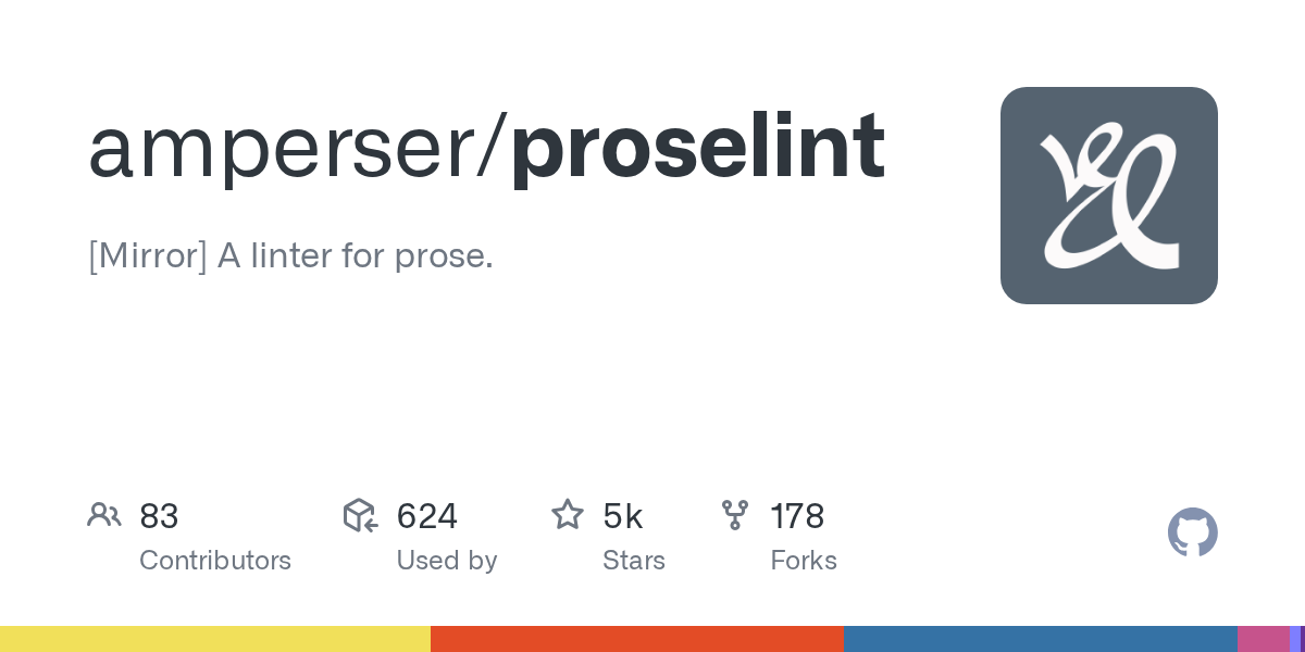 amperser/proselint: GitHub preview card
