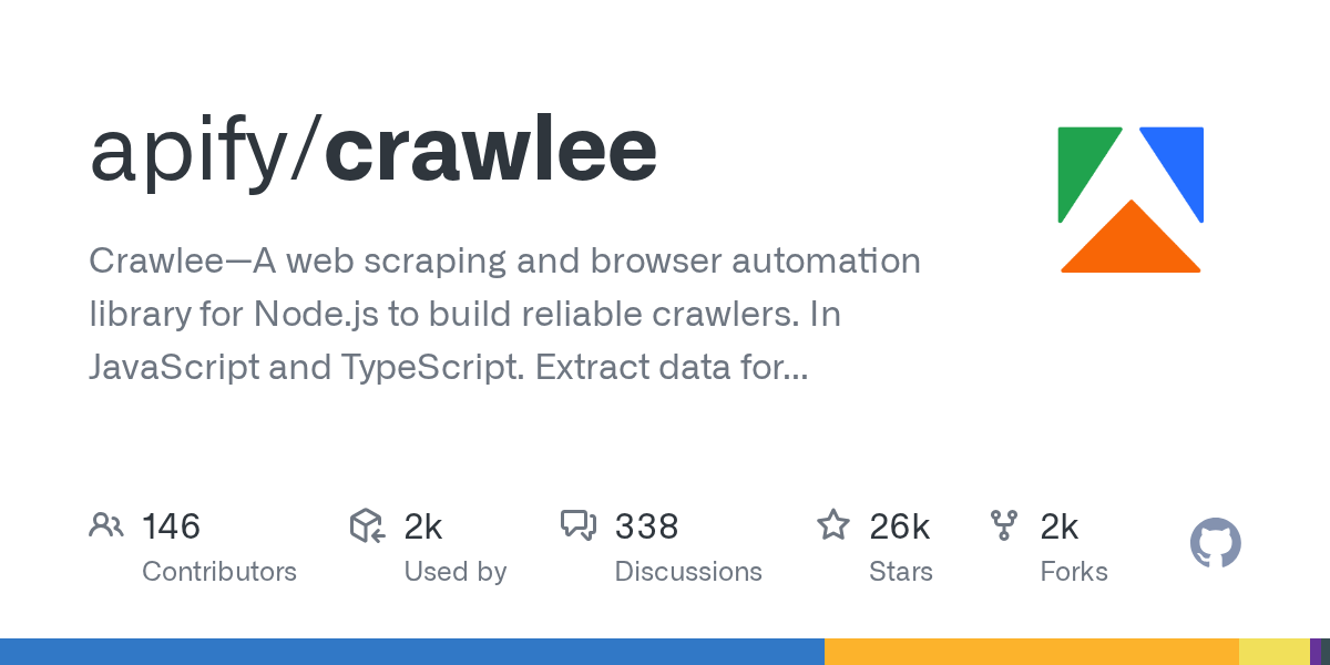 apify/crawlee: GitHub preview card
