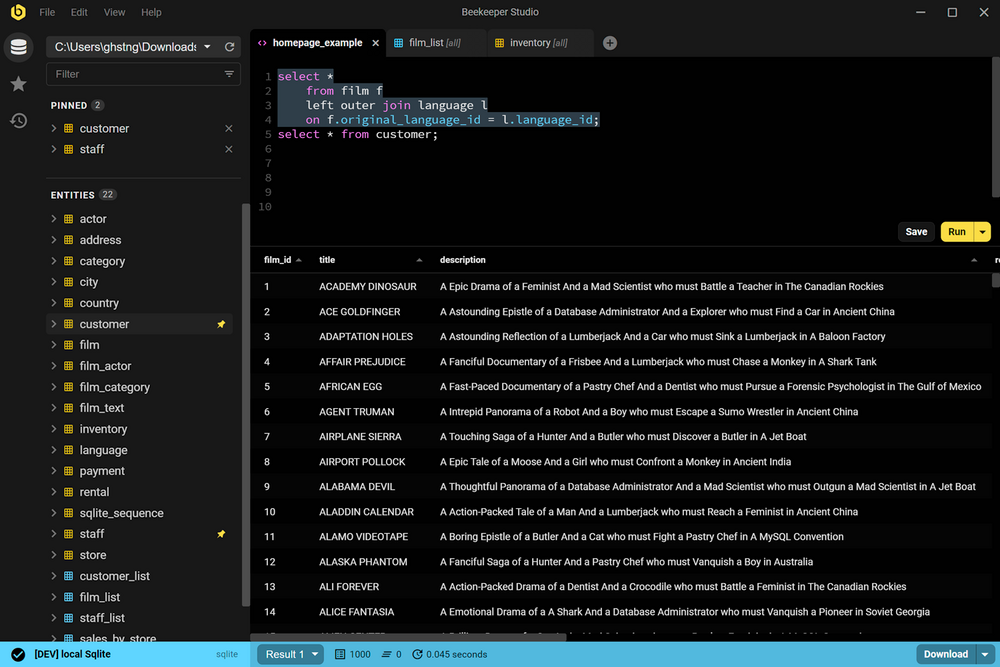 beekeeper-studio/beekeeper-studio: Screenshot 1