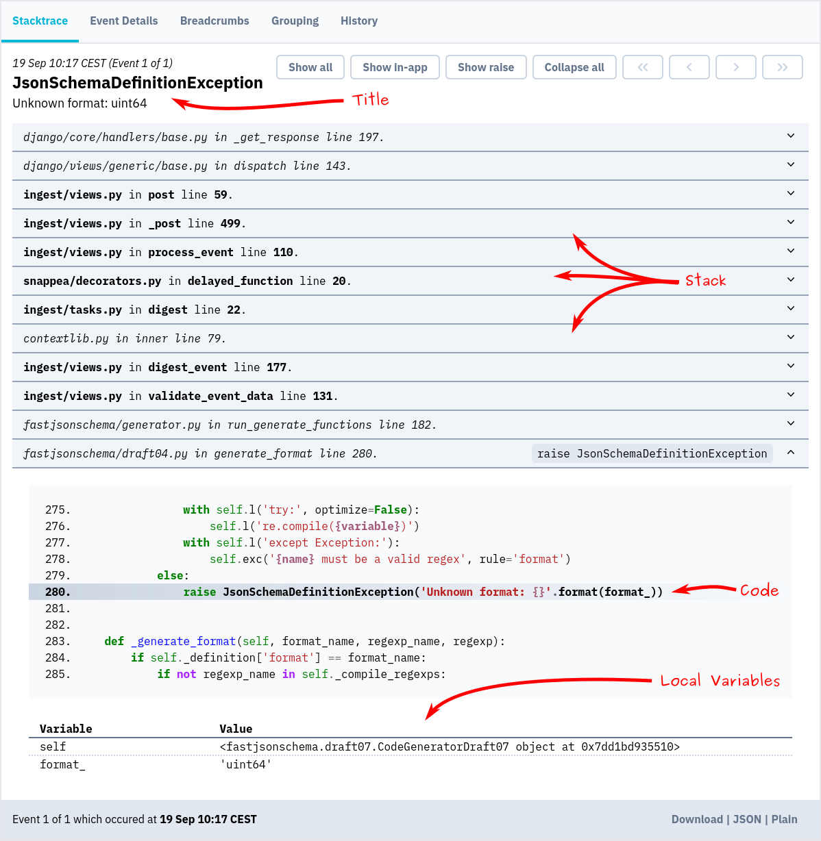 bugsink/bugsink: Screenshot 1