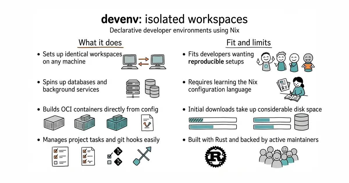 devenv: isolated workspaces. Declarative developer environments using Nix.