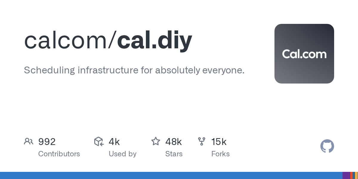 calcom/cal.diy: GitHub preview card