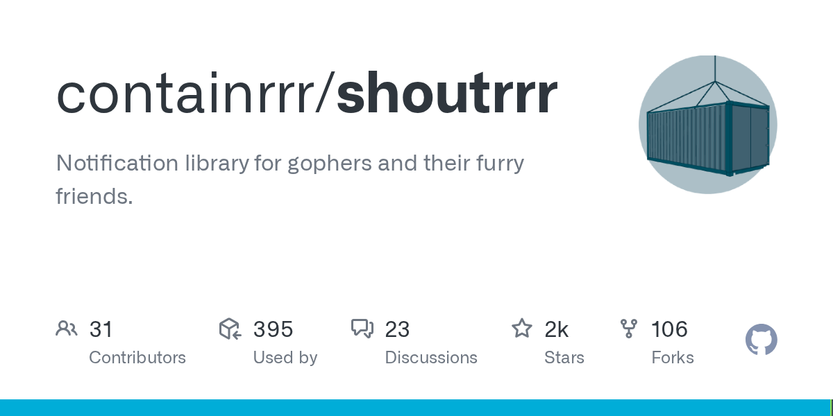 containrrr/shoutrrr: GitHub preview card