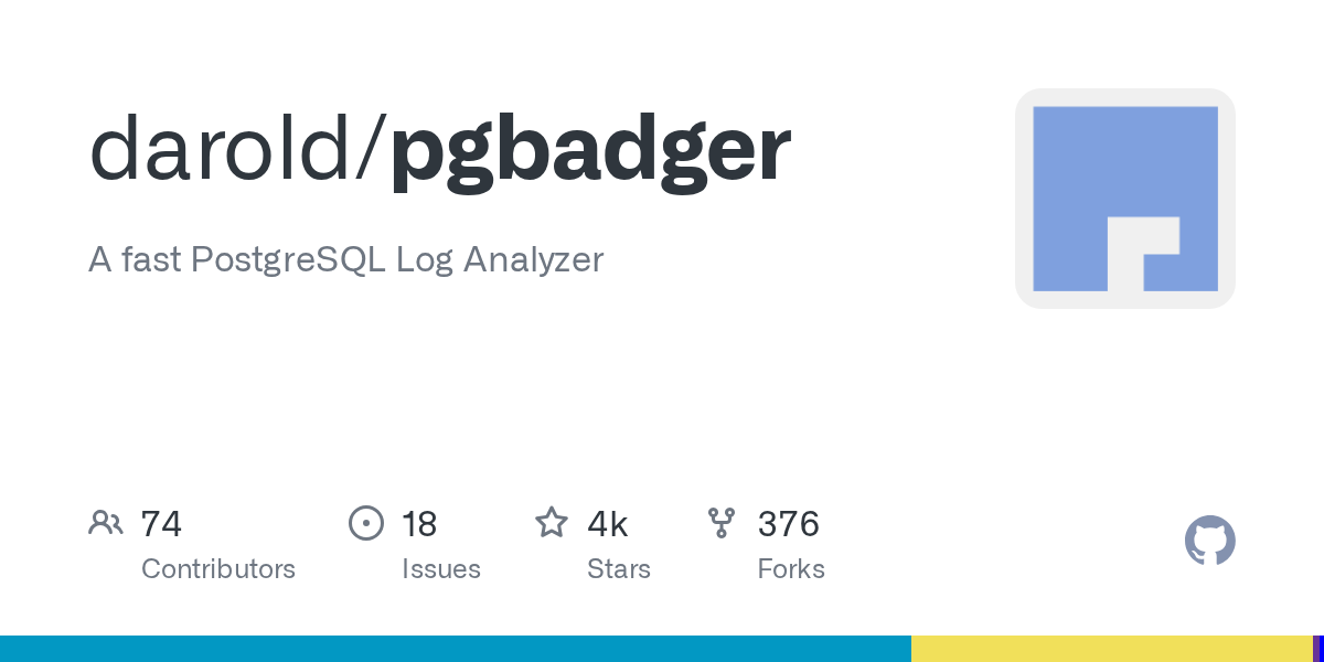 darold/pgbadger: GitHub preview card