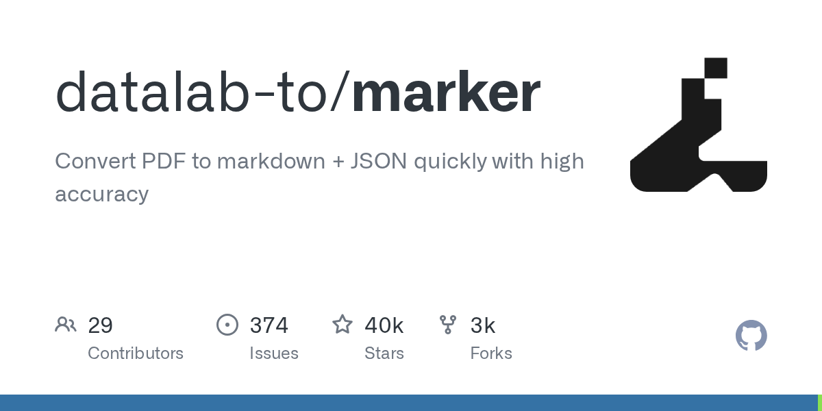 datalab-to/marker: GitHub preview card