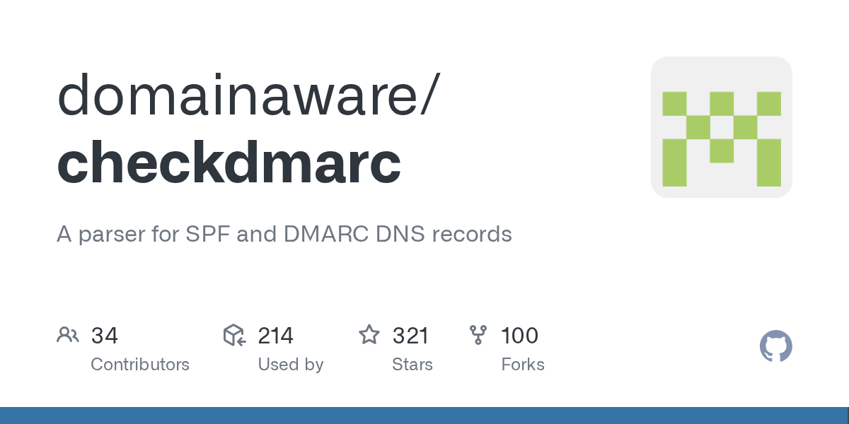 domainaware/checkdmarc: GitHub preview card