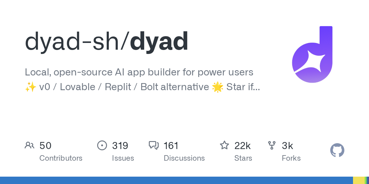 dyad-sh/dyad: GitHub preview card