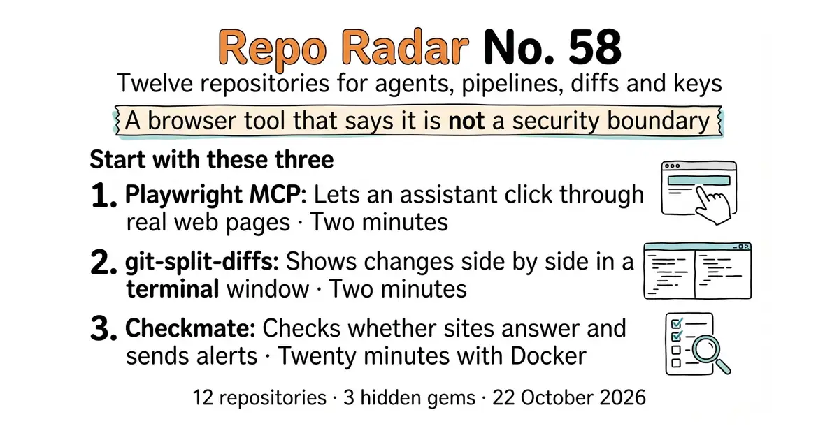 Repo Radar No. 58. A browser tool that says it is not a security boundary.
