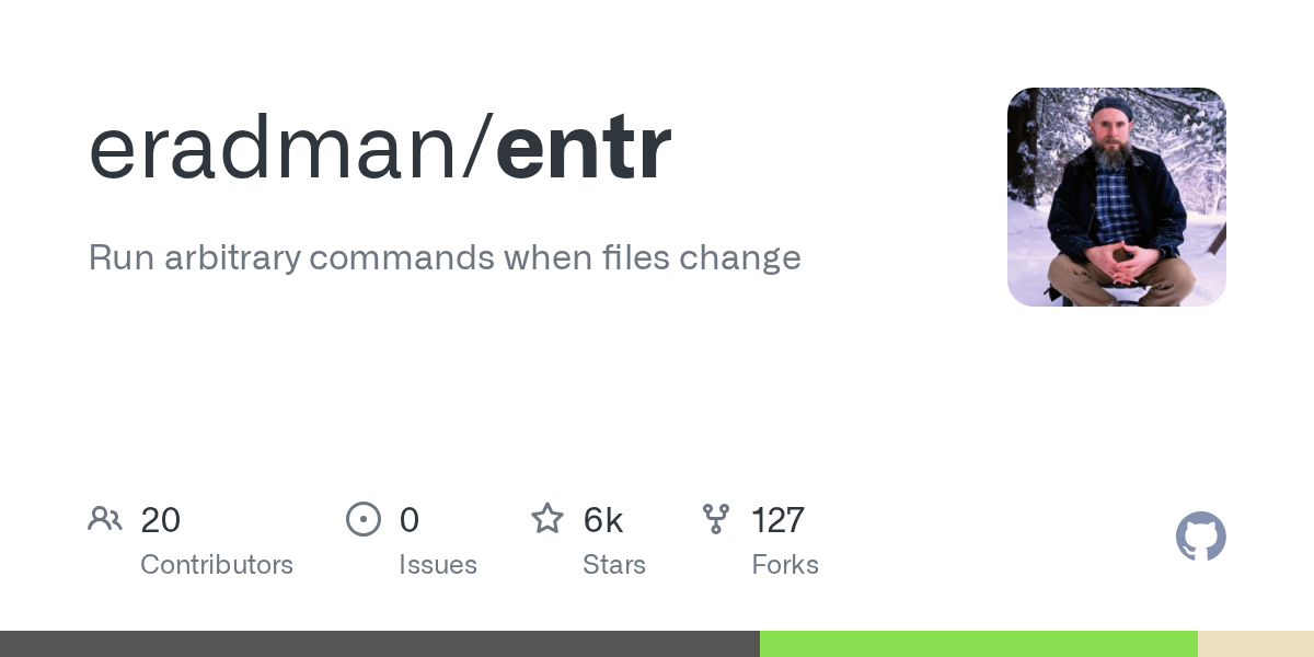 eradman/entr: GitHub preview card