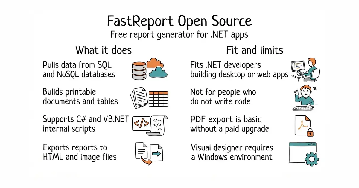 FastReport Open Source. Free report generator for .NET apps.
