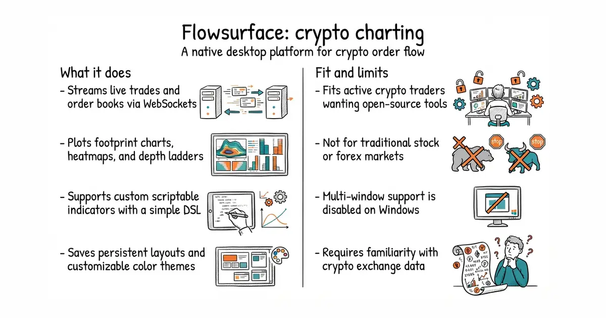 Flowsurface: crypto charting. A native desktop platform for crypto order flow.