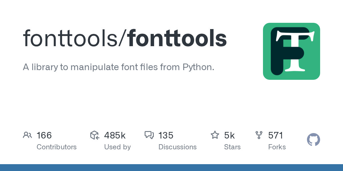 fonttools/fonttools: GitHub preview card