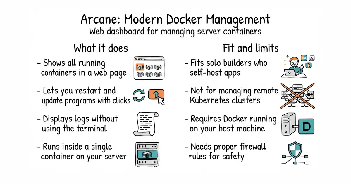 Arcane: Modern Docker Management. Web dashboard for managing server containers.
