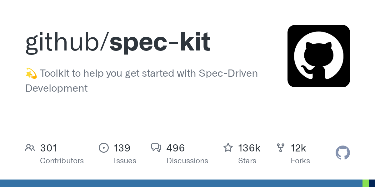 github/spec-kit: GitHub preview card