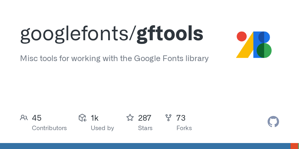 googlefonts/gftools: GitHub preview card