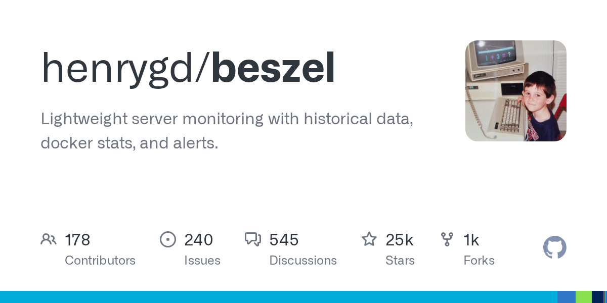 henrygd/beszel: GitHub preview card