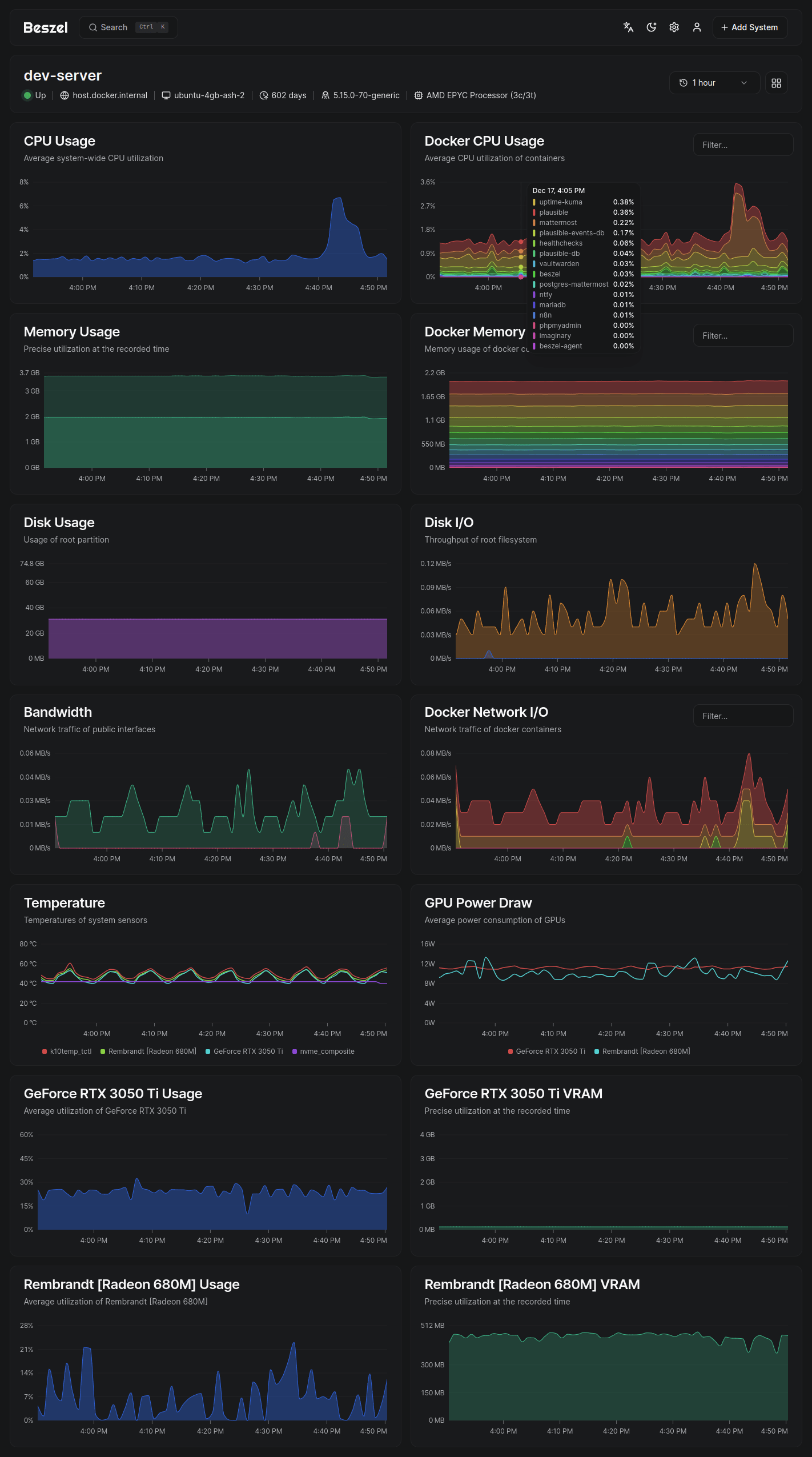henrygd/beszel: Screenshot 3