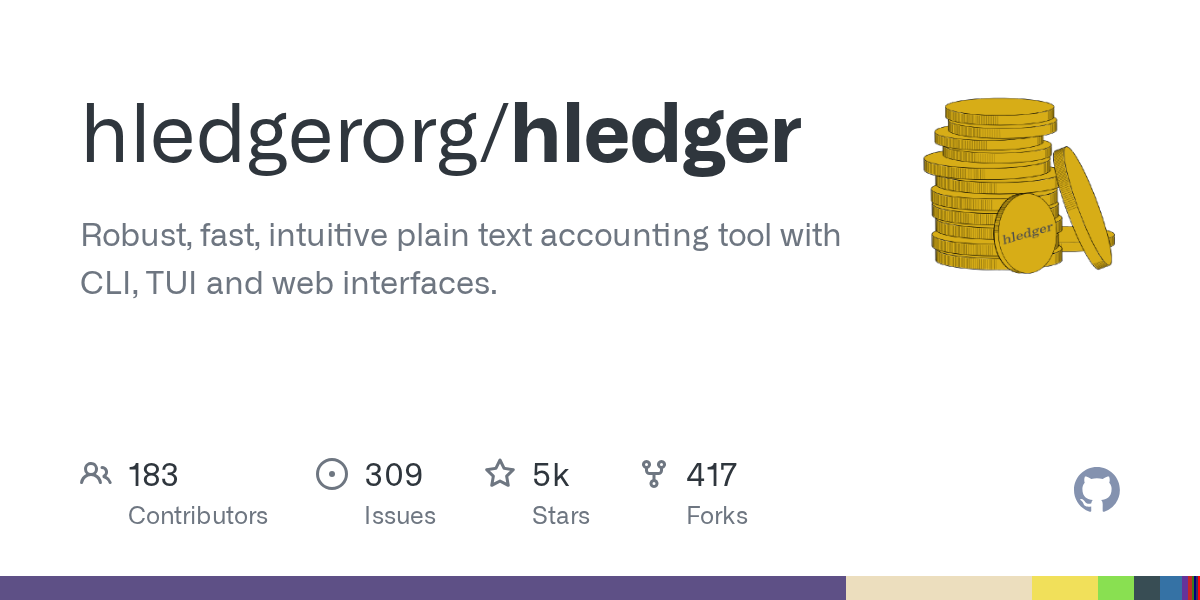 hledgerorg/hledger: GitHub preview card