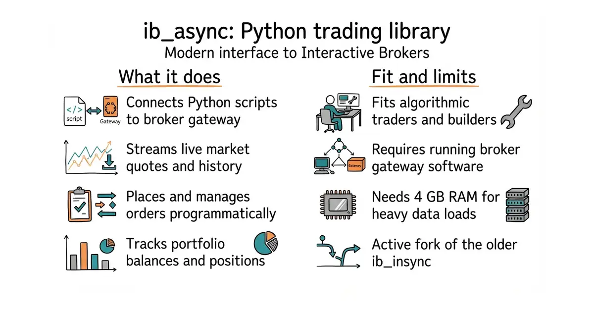ib_async: Python trading library. Modern interface to Interactive Brokers.