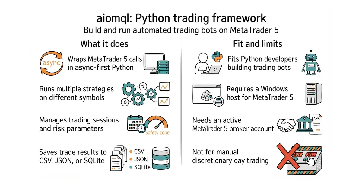aiomql: Python trading framework. Build and run automated trading bots on MetaTrader 5.