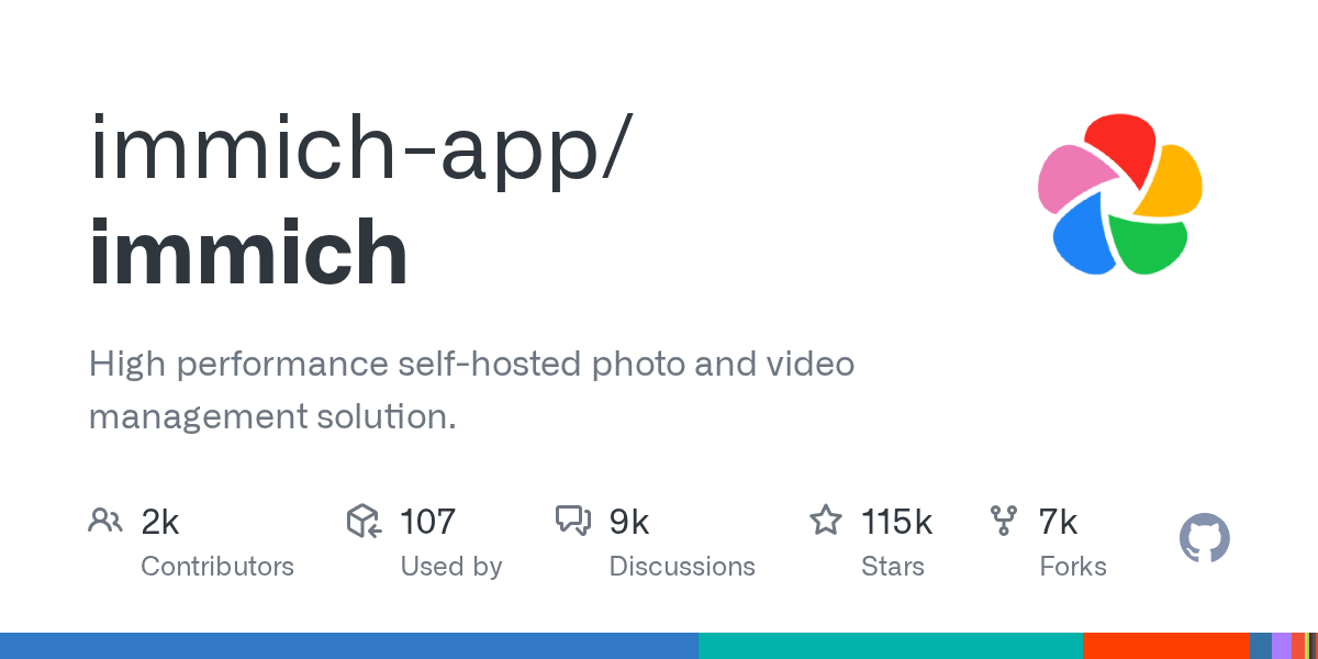 immich-app/immich: GitHub preview card