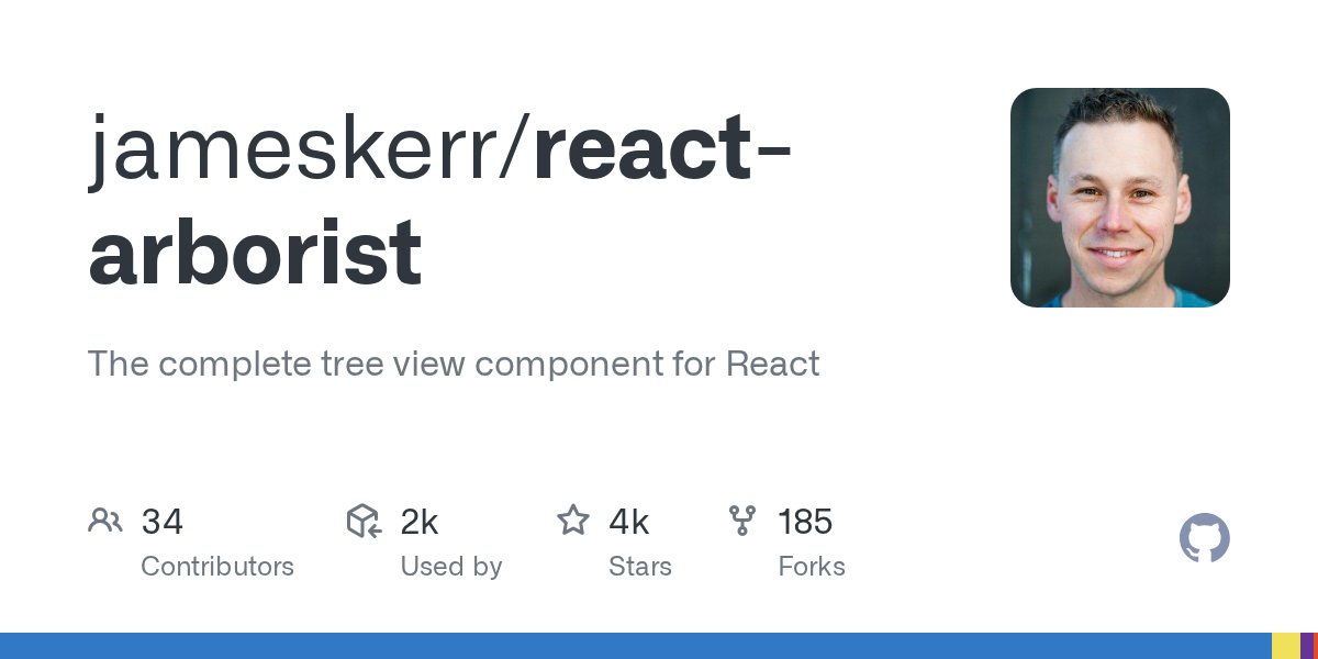 jameskerr/react-arborist: GitHub preview card