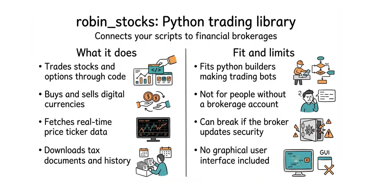robin_stocks: Python trading library. Connects your scripts to financial brokerages.