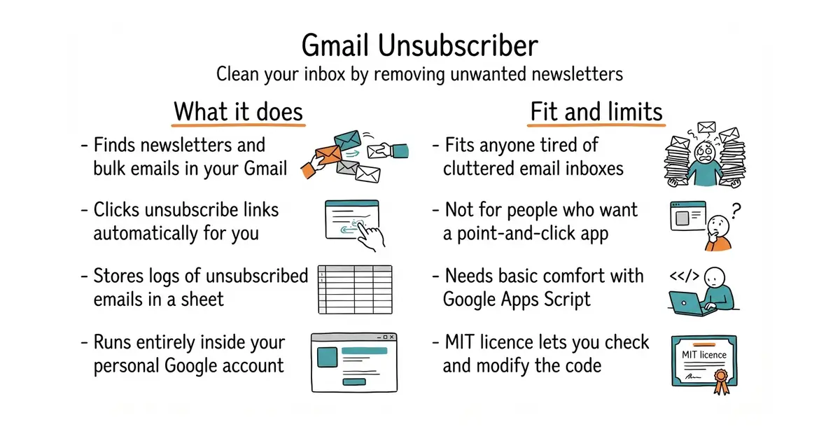 Gmail Unsubscriber. Clean your inbox by removing unwanted newsletters.