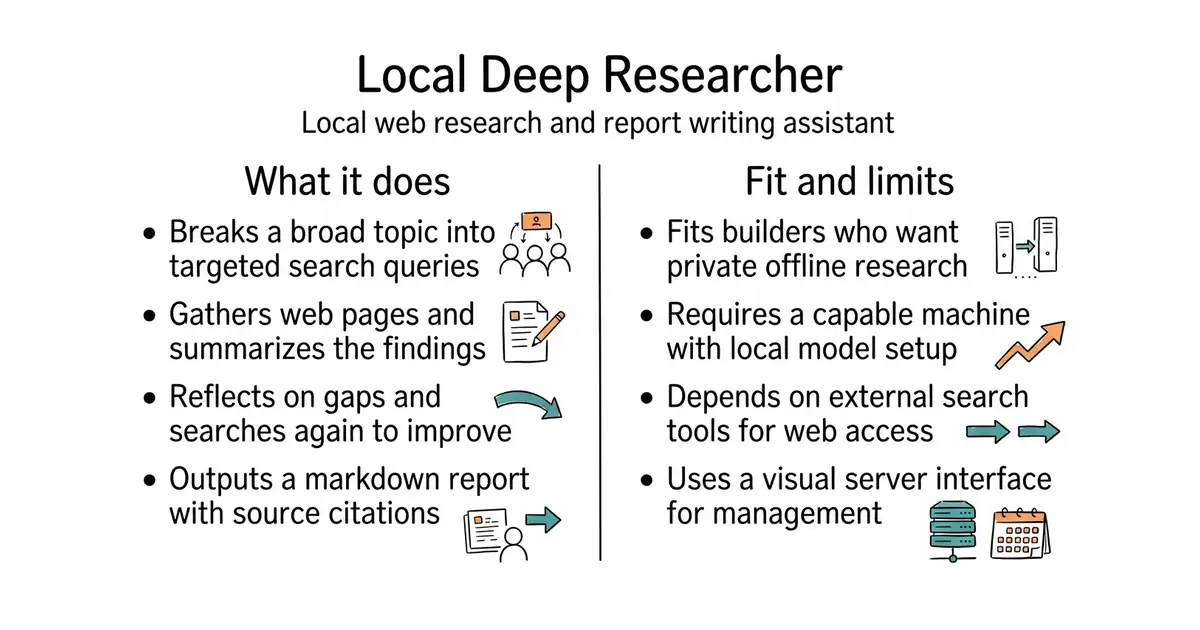Local Deep Researcher. Local web research and report writing assistant.