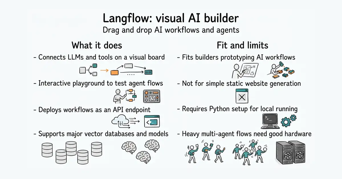 Langflow: visual AI builder. Drag and drop AI workflows and agents.