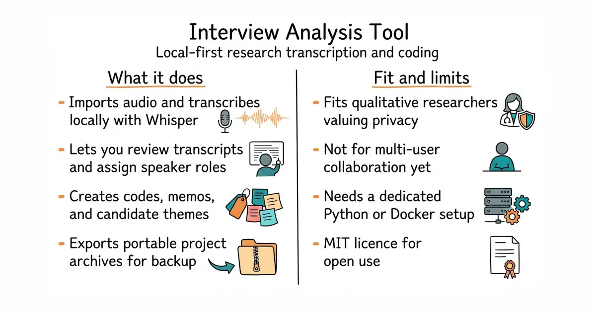 Interview Analysis Tool. Local-first research transcription and coding.