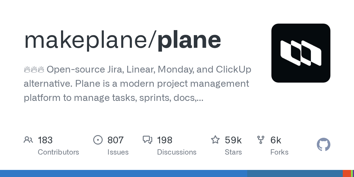 makeplane/plane: GitHub preview card