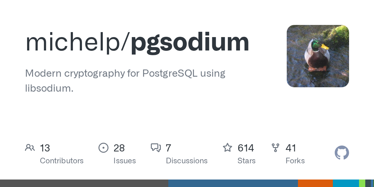 michelp/pgsodium: GitHub preview card