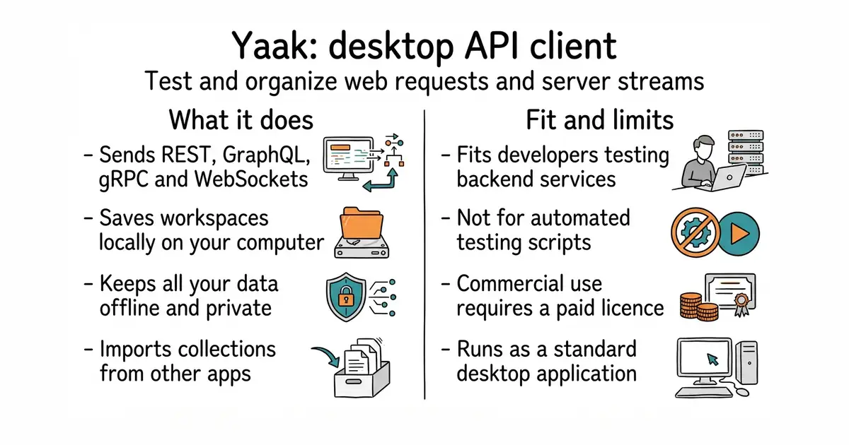 Yaak: desktop API client. Test and organize web requests and server streams.