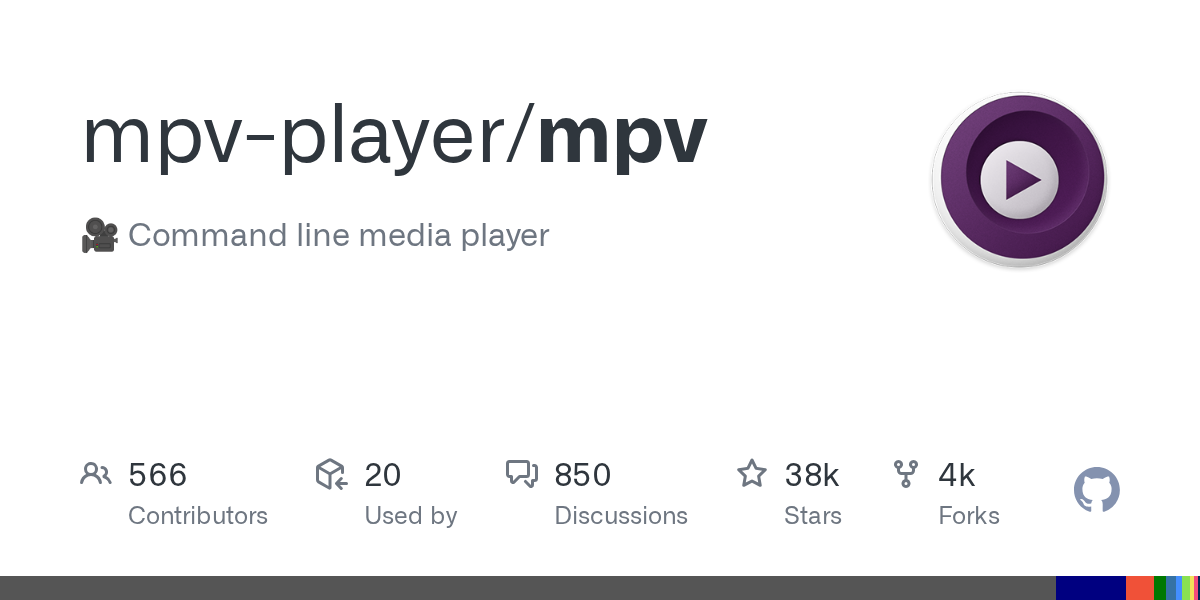 mpv-player/mpv: GitHub preview card