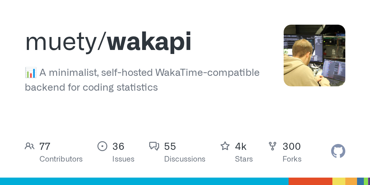 muety/wakapi: GitHub preview card